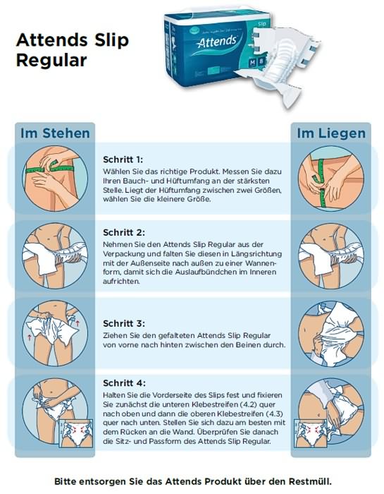 ATTENDS Slip Regular 8 Large - Anlegetechnik für Windelhosen mit Klebeverschlüssen