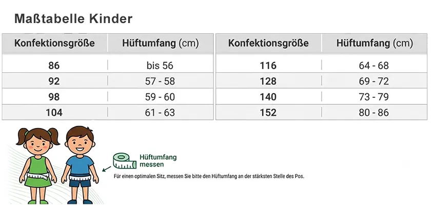  Suprima Schutzhosen-Maßtabelle für Kinder 