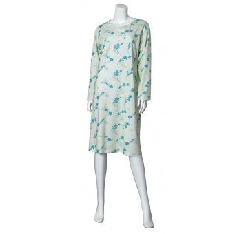 Pflegehemd suprima 4070, Langarm, überlappender Rücken 037 minze | Doppelgröße L/XL | ganzer Arm