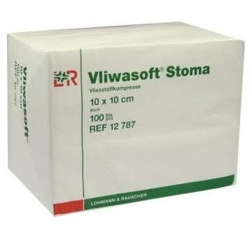 VLIWASOFT Stoma Kompressen unsteril 10x10 cm, 100 Stück 