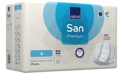 Inkontinenzvorlagen Abena San Premium Nr. 6, 34 Stück 