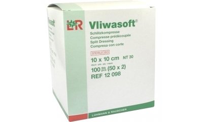 VLIWASOFT Schlitzkompressen 10 x 10 cm, steril, 4lagig 