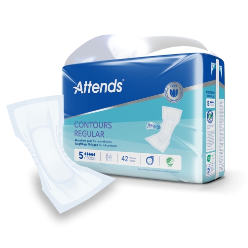 Artikelbild des Artikels “Attends Contours Regular 5, Inkontinenzvorlagen, 5x42 Stück “