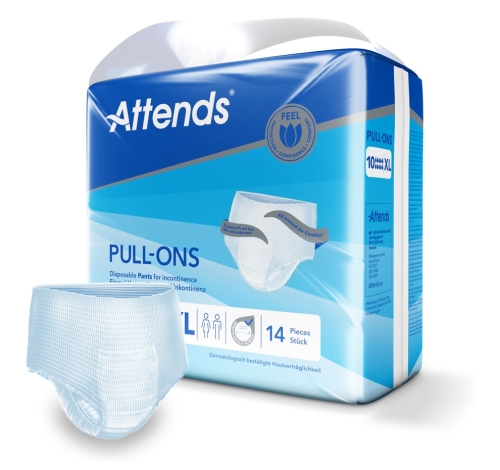 Artikelbild des Artikels “Attends Pull-Ons 10 Windelpants, Größe XL, 14 Stück Größe XL für Hüftumfang 130-170 cm“