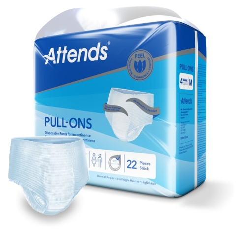 Artikelbild des Artikels “Attends Pull-Ons 4 Windelpants, Größe M, 22 Stück Größe M für Hüftumfang 80-110 cm“