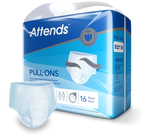 Artikelbild des Artikels “Attends Pull-Ons 8 Windelpants, Größe M, 16 Stück Größe M für Hüftumfang 80-110 cm“