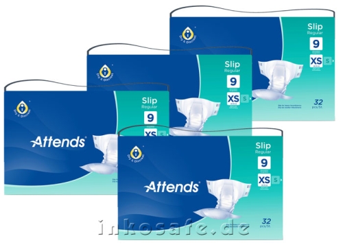 Artikelbild des Artikels “ATTENDS Slip Regular 9 X-Small (XS), Windelhosen, 128 Stück “