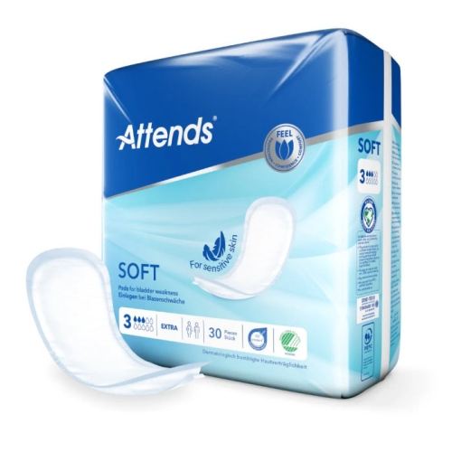 Artikelbild des Artikels “Inkontinenzeinlagen Attends Soft 3 Extra, Großpackung 3x30 Stück “