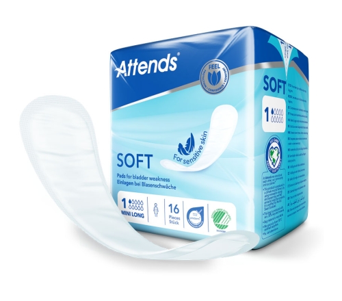 Artikelbild des Artikels “Inkontinenzeinlagen Attends Soft 1 Mini Long, 12x16 Stück “