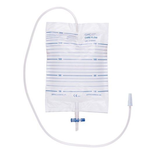 Artikelbild des Artikels “GHC Care Flow UB 2000E, sterile Einmalbettbeutel, 2000 ml, 90 cm Schlauch, 10 Stück “