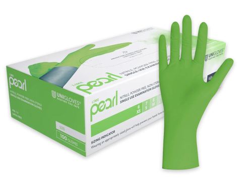 Artikelbild des Artikels “Lime Pearl Nitril-Handschuhe, Gr. M, 100 Stück “