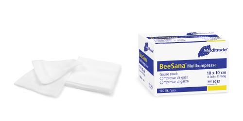 Artikelbild des Artikels “BeeSana® Mullkompressen 10 x 10 cm, unsteril, 8fach “