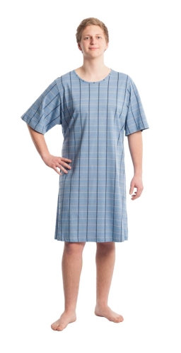 Artikelbild des Artikels “Pflegehemd suprima 4079, zum Binden, Halbarm 065 blau kariert | XL/XXL“
