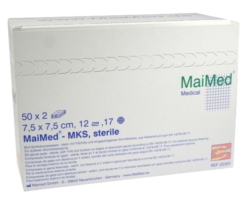 Artikelbild des Artikels “Schlitzkompressen 7,5x7,5 cm, steril, 12-fach, 50x2 Stück “