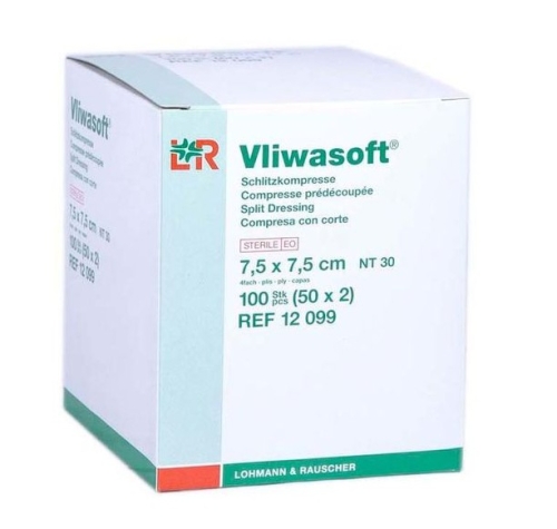Artikelbild des Artikels “VLIWASOFT Schlitzkompressen 7,5 x 7,5 cm, steril, 4lagig “