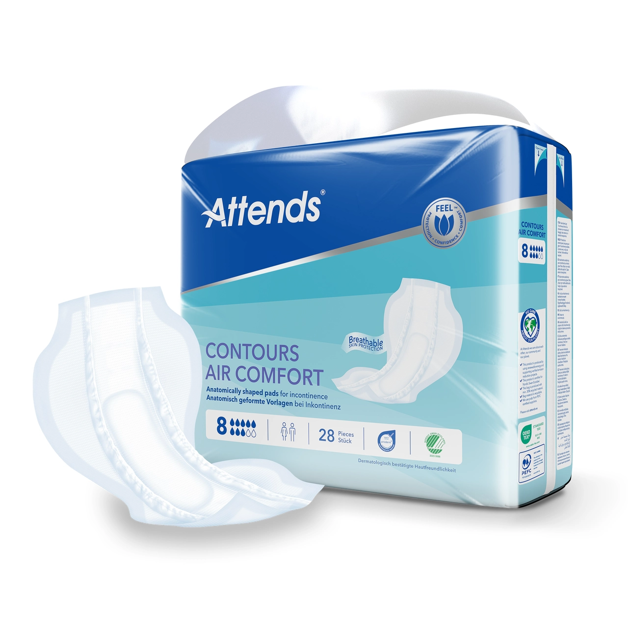 Artikelbild 1 des Artikels “Attends Contours Air Comfort 8 Inkontinenzvorlagen, 4x28 Stück “