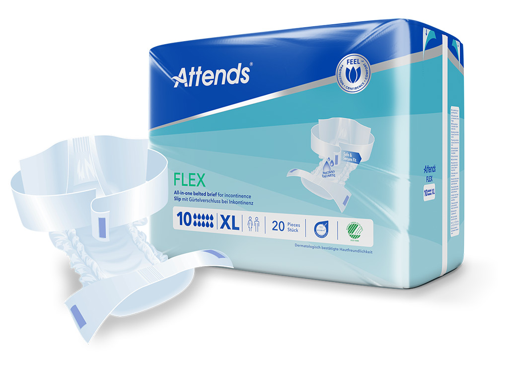 Artikelbild 1 des Artikels “Attends Flex 10 XL Inkontinenzslips mit Hüftgürtel, 4x20 Stück “