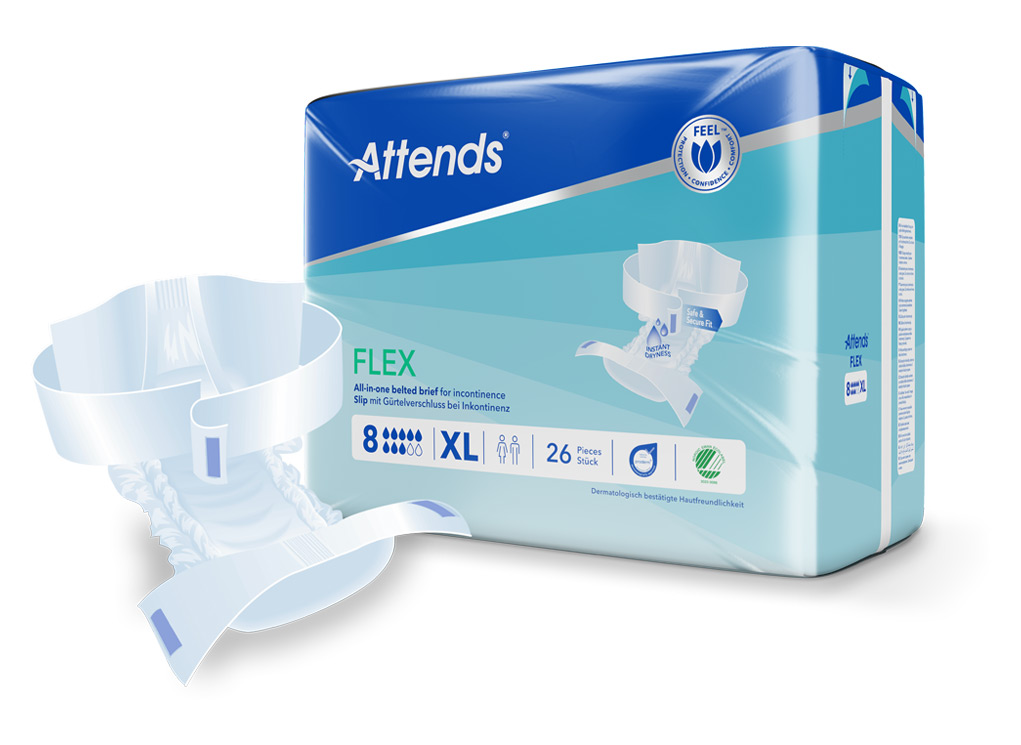 Artikelbild 1 des Artikels “Attends Flex 8 XL Inkontinenzslips mit Hüftgürtel, 4x26 Stück “