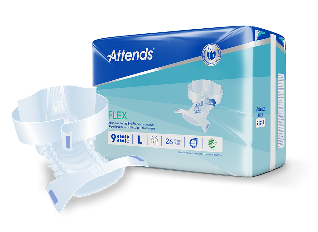 Artikelbild 1 des Artikels “Attends Flex 9 L Slip mit Hüftgürtel, 4x26 Stück “