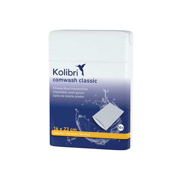 Artikelbild 1 des Artikels “Kolibri comwash classic Einweg-Waschhandschuhe, 50 Stück “