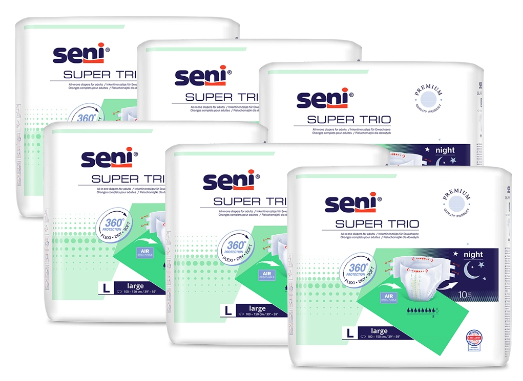 Artikelbild 1 des Artikels “Seni Super Trio L, Windelhosen für die Nacht, 6x10 Stück “