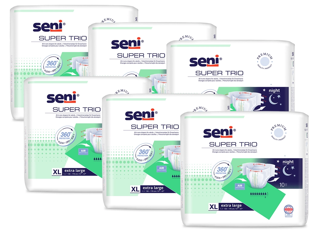 Artikelbild 1 des Artikels “Seni Super Trio XL, Windelhosen für die Nacht, 6x10 Stück “