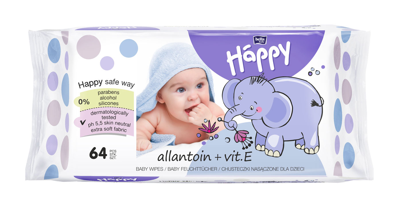 Artikelbild 2 des Artikels “Bella Happy Baby Feuchttücher Allantoin & Vit. E, 4x64 Stück “
