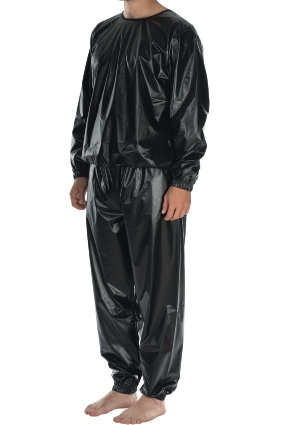 Artikelbild 2 des Artikels “Zweiteiliger PVC-Schlafanzug suprima 9612, Pyjama 009 schwarz (0,12 mm) | L (Hüftumfang 105 bis 112 cm)“