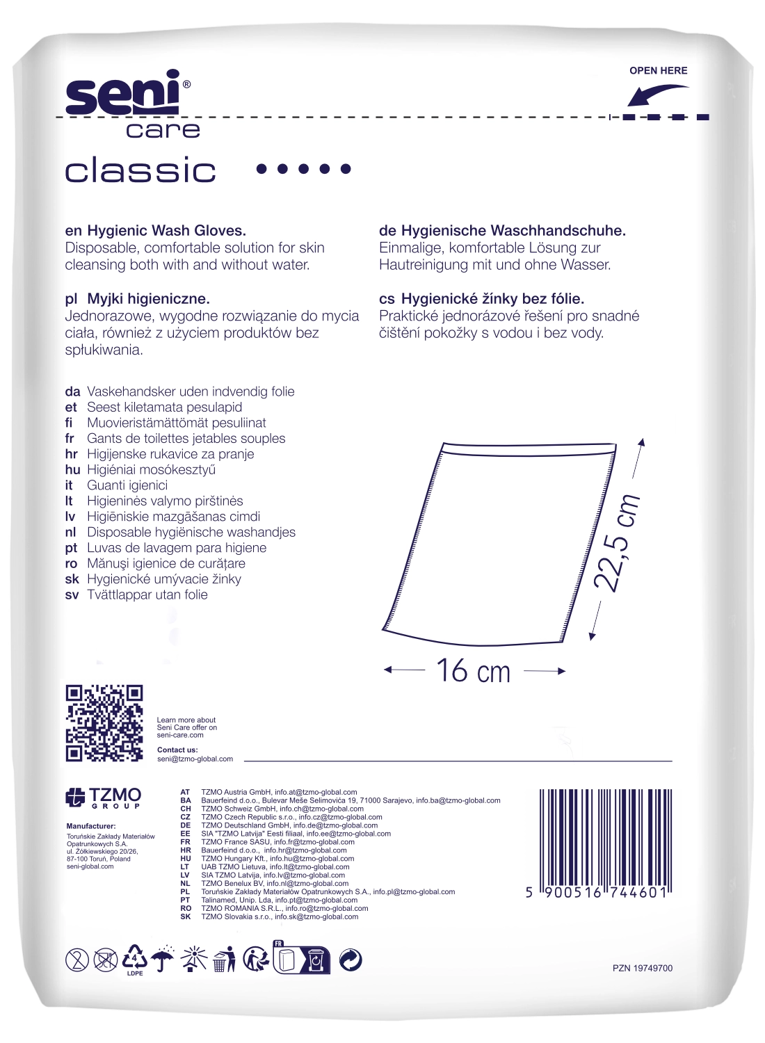 Artikelbild 2 des Artikels “Seni Care Classic Waschhandschuhe ohne Folie, 100 Stück “