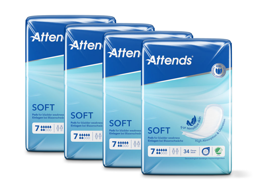 Artikelbild 3 des Artikels “Inkontinenzeinlagen Attends Soft 7, 4x34 Stück “