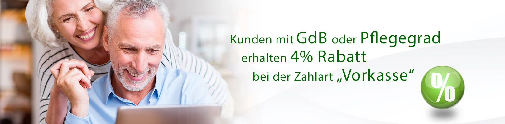 Rabatt bei Pflegegrad oder Schwerbehinderten-Ausweis