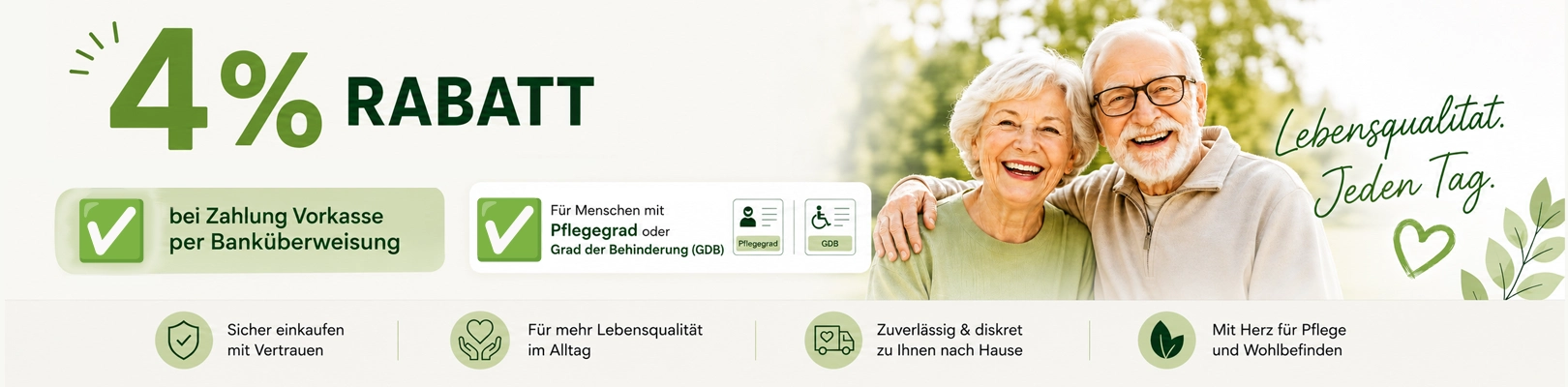 Rabatt bei Pflegegrad oder Schwerbehinderten-Ausweis